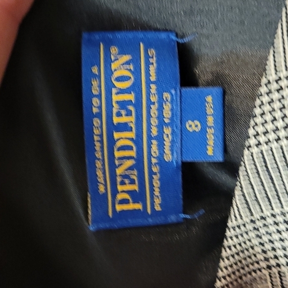 Pendleton sz 8 virgin wool black white lined sheeth dress - Picture 9 of 11